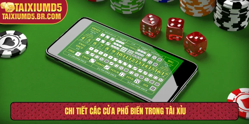 Chi tiết các cửa phổ biến trong tài xỉu